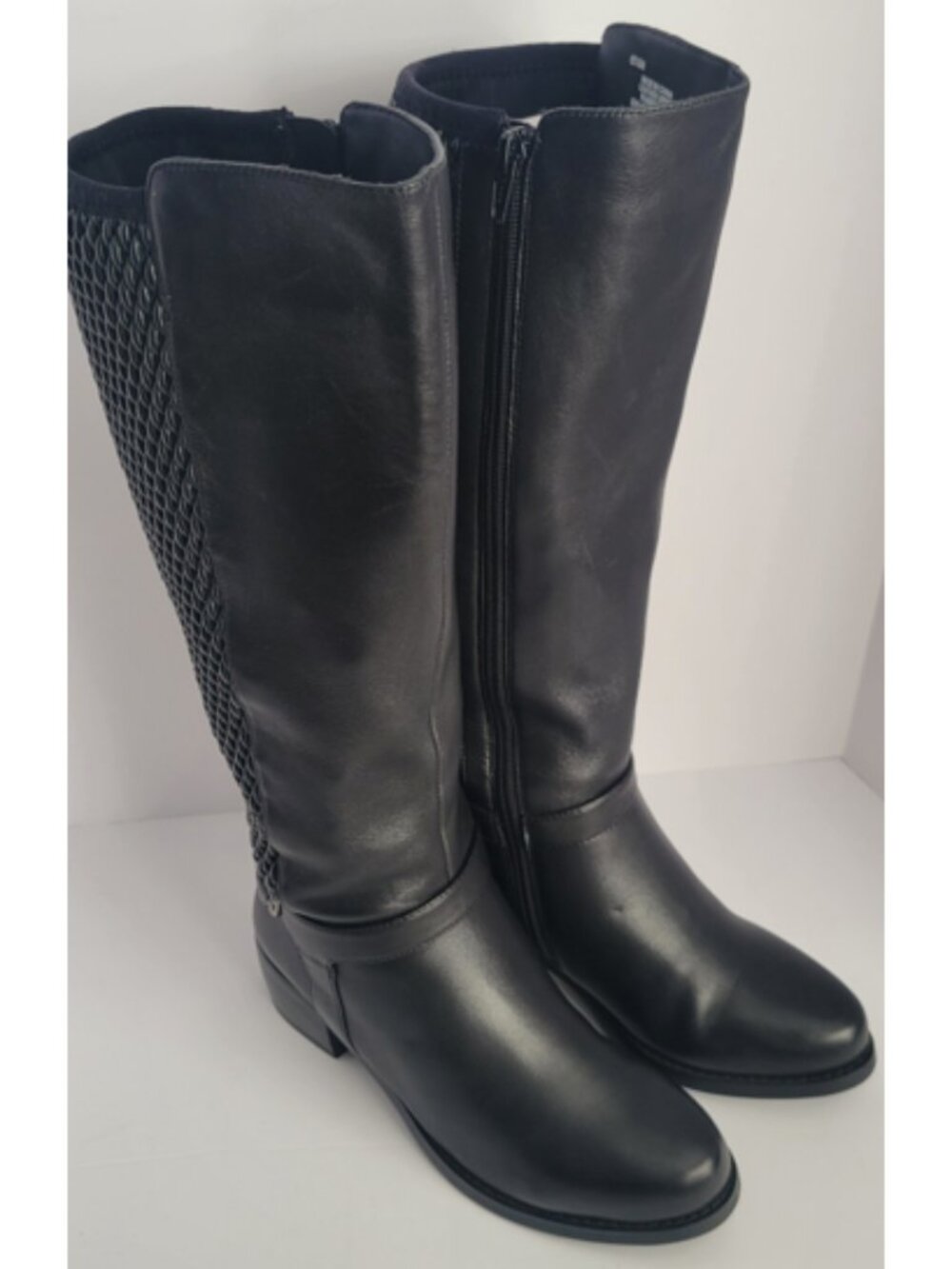 Vaneli Valyn Black Nappa Leather Boots 6.5 M